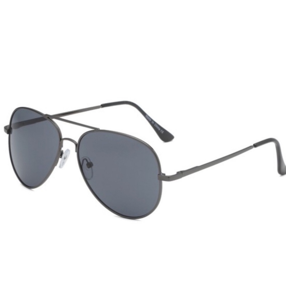 Black Unisex Aviator Sunglasses
